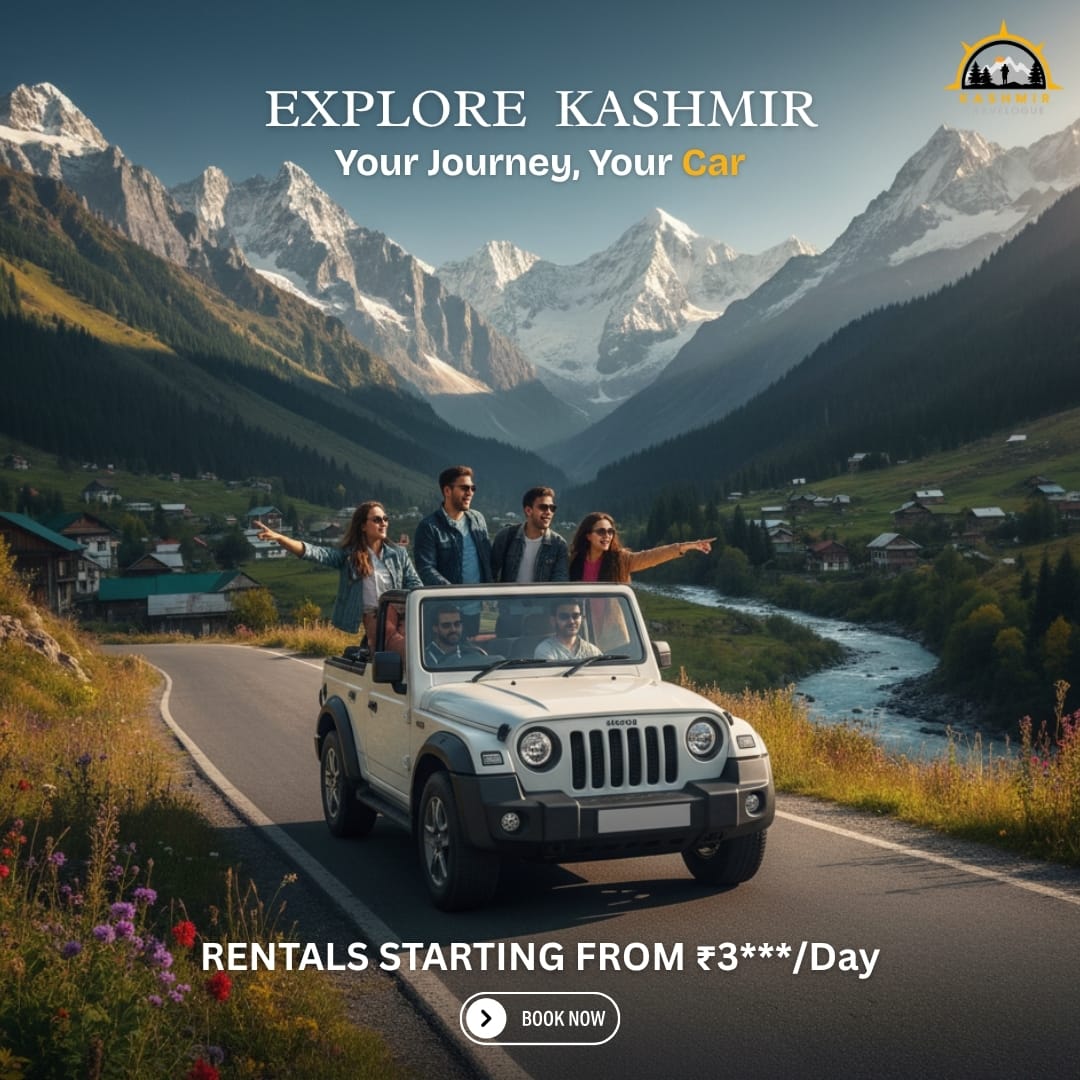 People enjoying there self drive car rentals in srinagar kashmir, from kashmir travelogue.